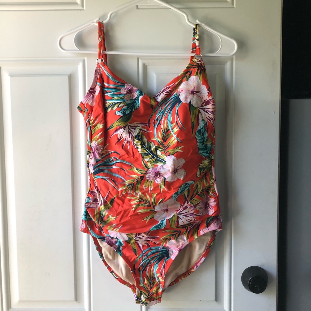 Tropical Print One Piece Swimsuit